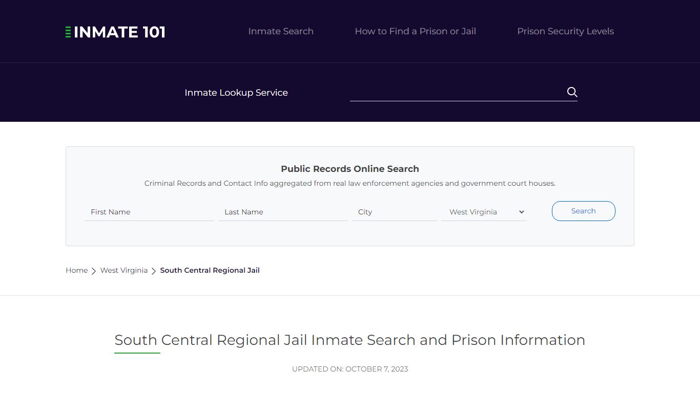 South Central Regional Jail Inmate Search, Visitation, Phone no ...